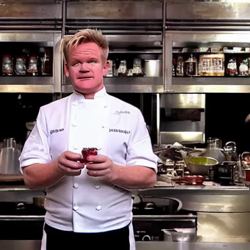 Image similar to gordon ramsey drinks the lamb sauce, it is very tasty and spicy, very good