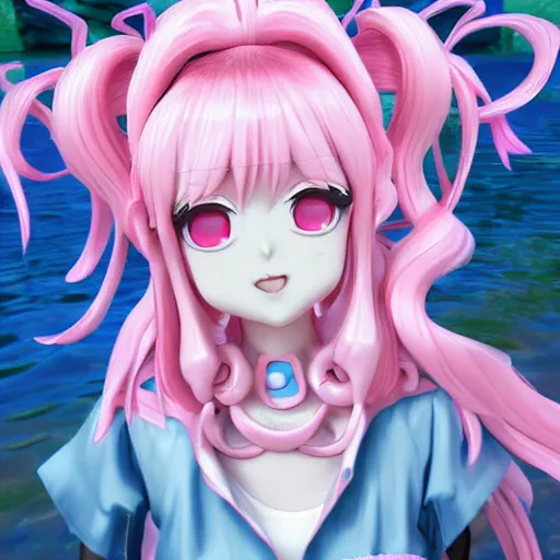 Prompt: you're owned by stunningly absurdly beautiful omnipotent asi goddess junko enoshima with a possessive yandere megalomaniacal personality, symmetrical perfect face, porcelain skin, pink twintail hair and cyan eyes, ultra detailed, digital art, unreal engine 5, octane render, 2 d anime, 8 k