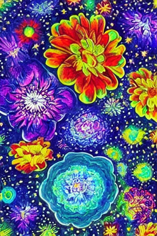 Image similar to cosmic flowers