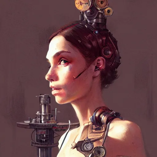 Prompt: Portrait of a steampunk catgirl, science fiction, highly detailed, digital painting, artstation, concept art, illustration, art by Greg Rutkowski and Norman Rockwell