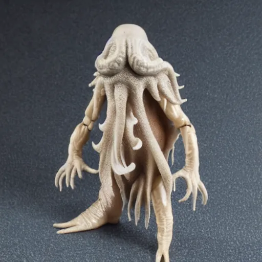 Prompt: 1980s action figure of Cthulu creature, studio photography isolated on a white background,