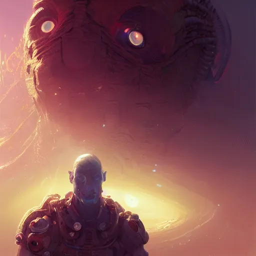 Image similar to highly detailed portrait from a male alien, stephen bliss, unreal engine, fantasy art by greg rutkowski, loish, rhads, ferdinand knab, makoto shinkai and lois van baarle, ilya kuvshinov, rossdraws, tom bagshaw, global illumination, radiant light, detailed and intricate environment