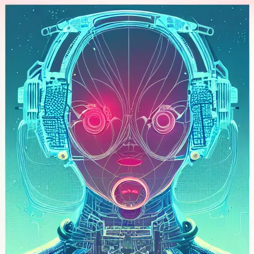 Image similar to a cybernetic mannequin by victo ngai and josan gonzalez and akub rebelka and conrad roset and paul lehr, trending on artstation