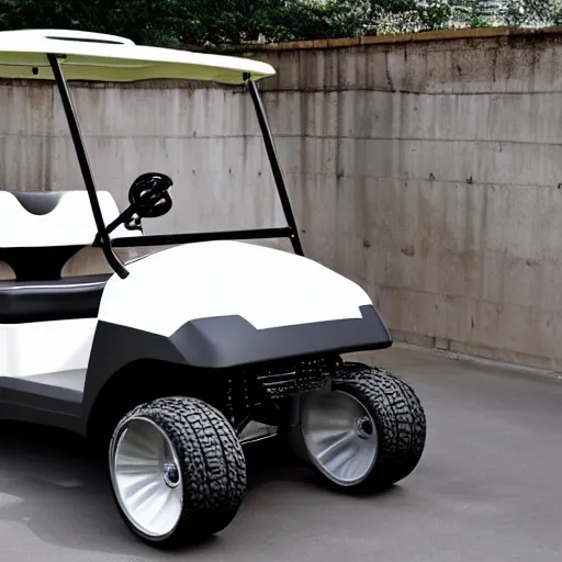 Image similar to golf cart with huge wheels