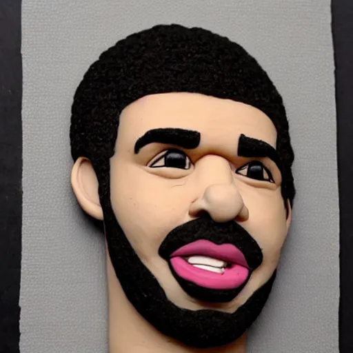 Prompt: drake made of clay, claymation