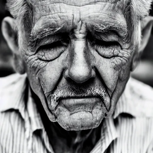 Prompt: portrait of old man with cigarette, photo realistic