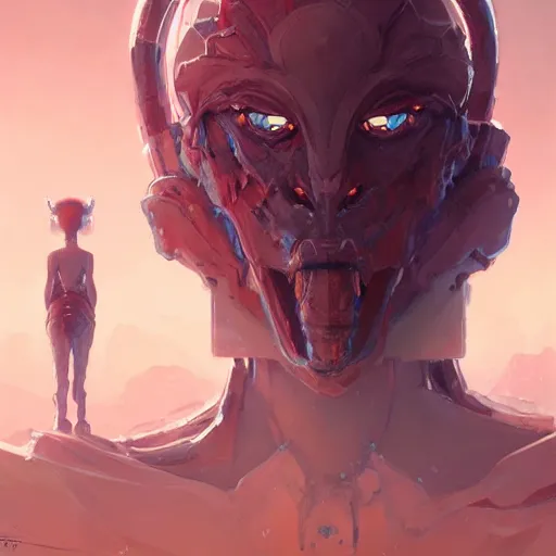 Prompt: professional ominous concept art portrait of a robot - human chimera character by artgerm and greg rutkowski. an intricate, elegant, highly detailed digital painting, concept art, smooth, sharp focus, illustration, in the style of simon stalenhag, wayne barlowe, and igor kieryluk.