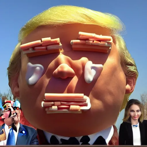 Image similar to donald trump made out of sausages