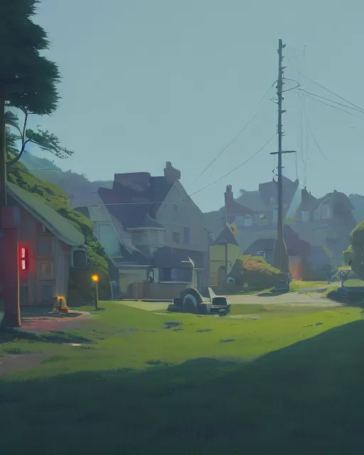 Image similar to painting of guernsey, detailed, by simon stalenhag, cory loftis, james gilleard, atey ghailan, makoto shinkai, goro fujita, studio ghibli, rim light, exquisite lighting, clear focus, very coherent, plain background, soft painting