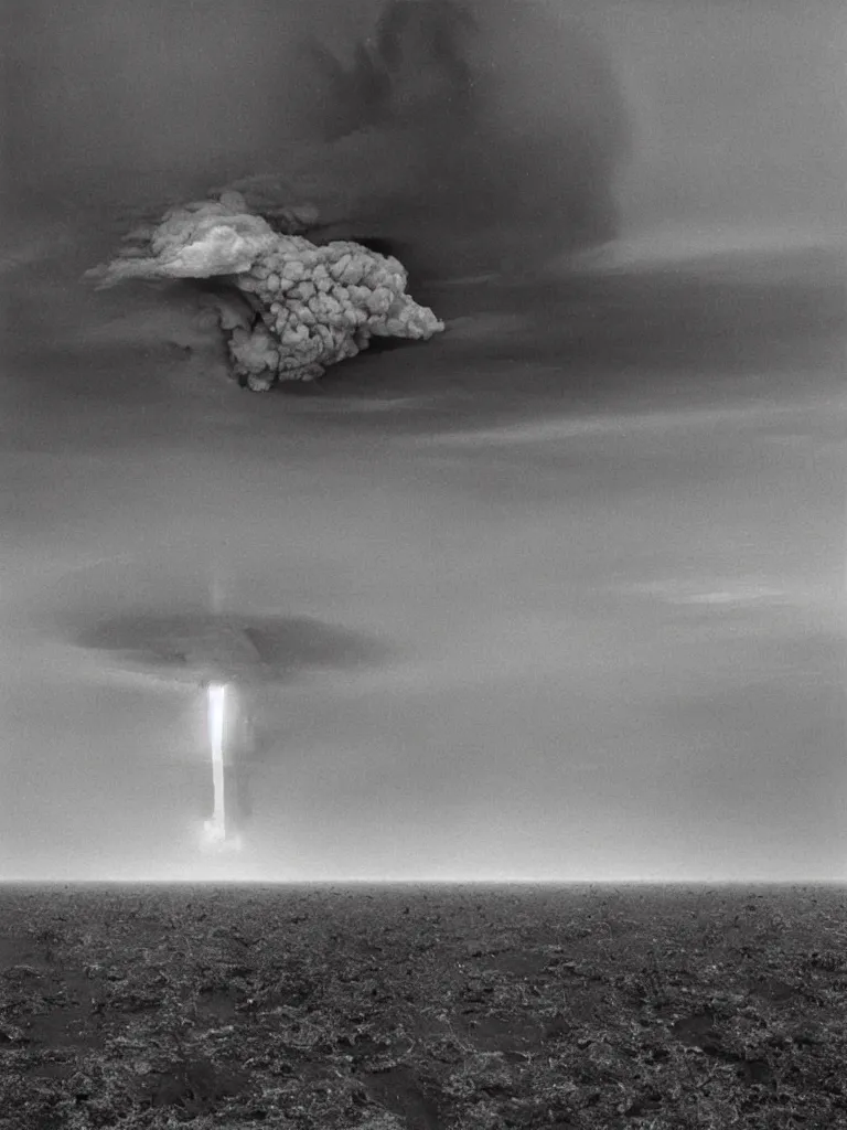 Image similar to award - winning photo of a nuclear explosion, experimental, color, eerie, by geert goiris,