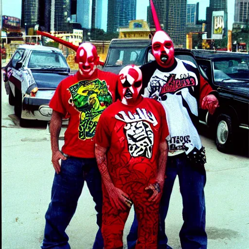 Image similar to Juggalo coneheads 1999 street performers