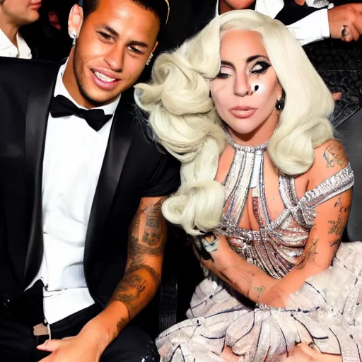 Prompt: Lady Gaga and Neymar together