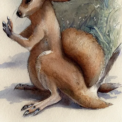 Image similar to watercolor sketch of a story book kangaroo by Jean-Baptiste Monge