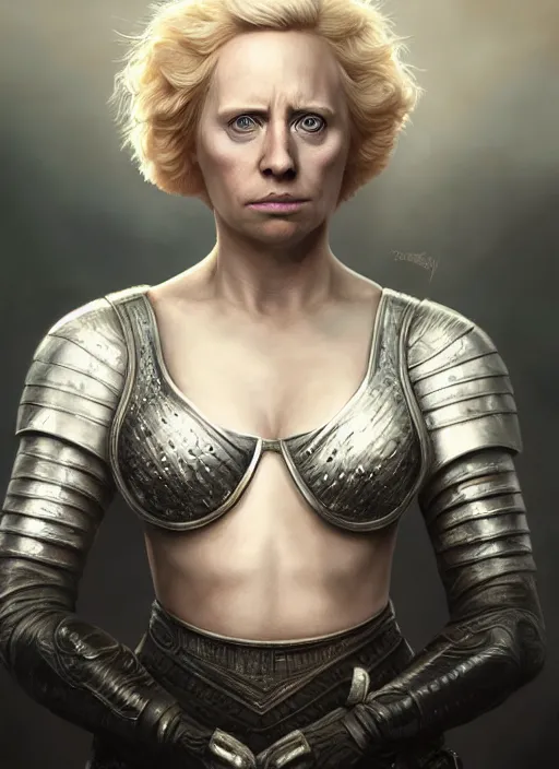 Image similar to donald trump as brienne of tarth, digital painting, extremely detailed, 4 k, intricate, brush strokes, mark arian, artgerm, bastien lecouffe - deharme