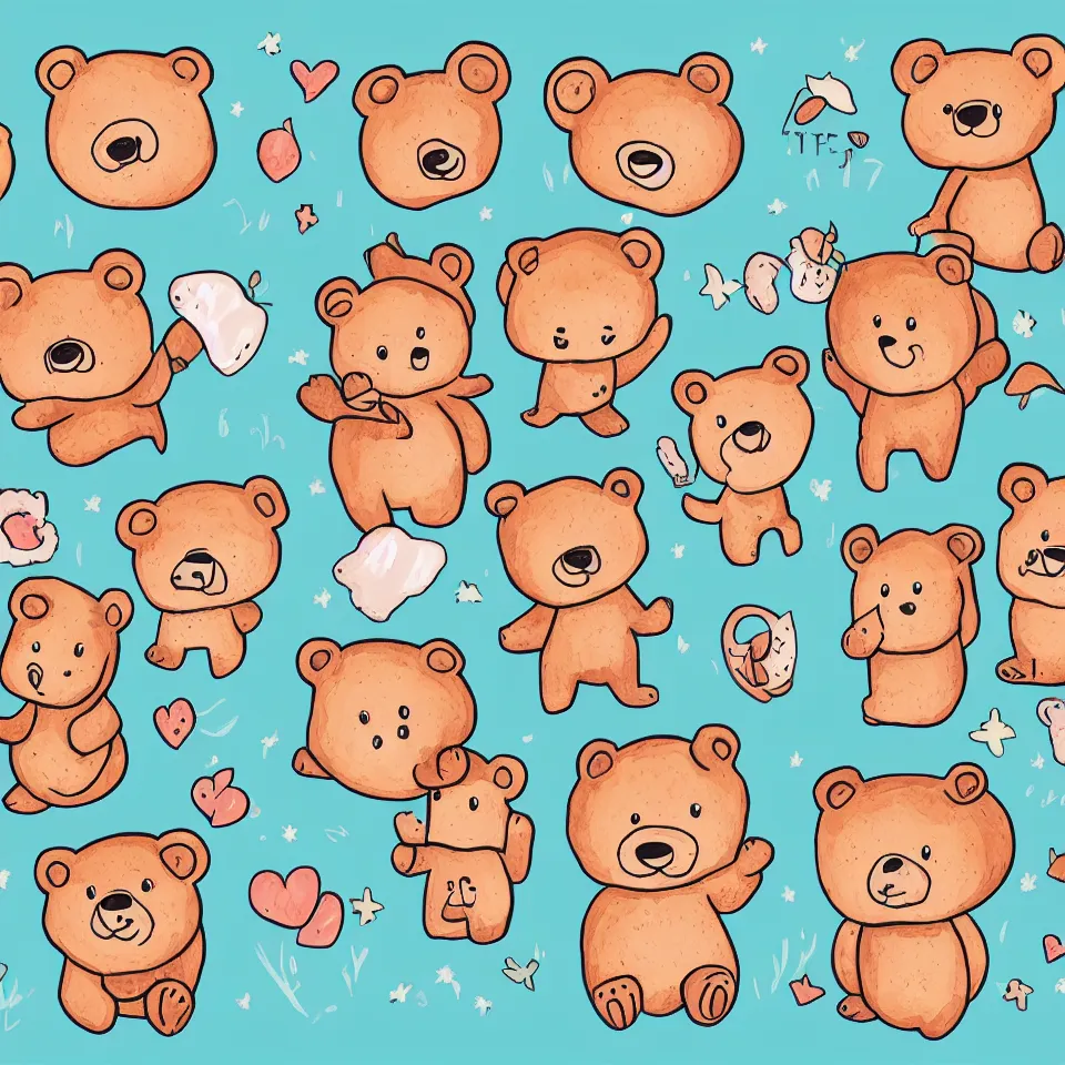 Image similar to cute bear illustration style