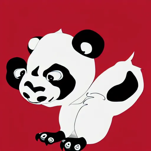 Image similar to vector art of welsh dragon and panda mixed, intercrossed, chimera, adobe illustrator