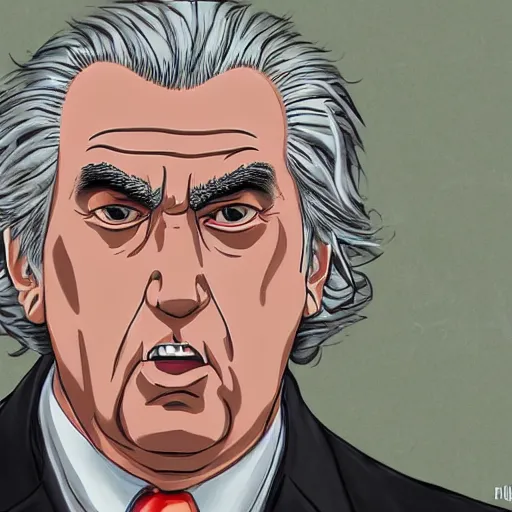 Prompt: milos zeman painted in anime style, detailed