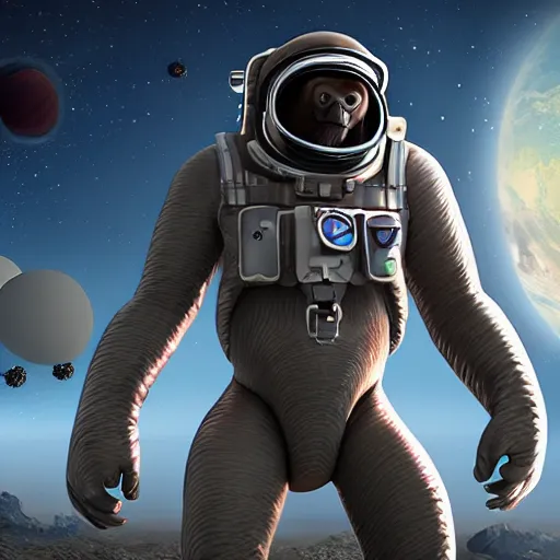 Image similar to ape in space, full body, realistic, ultra detail, 8k, Unreal Engine, Atmospheric