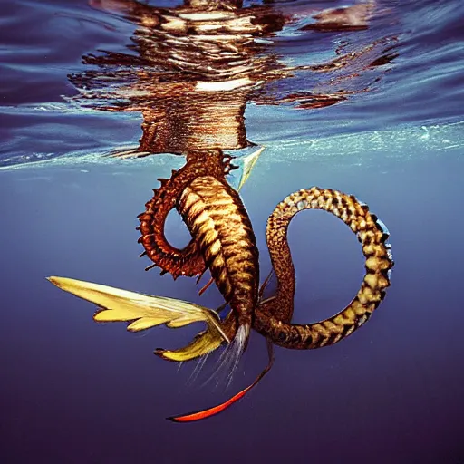 Image similar to national geographic professional photo of gyarados, award winning