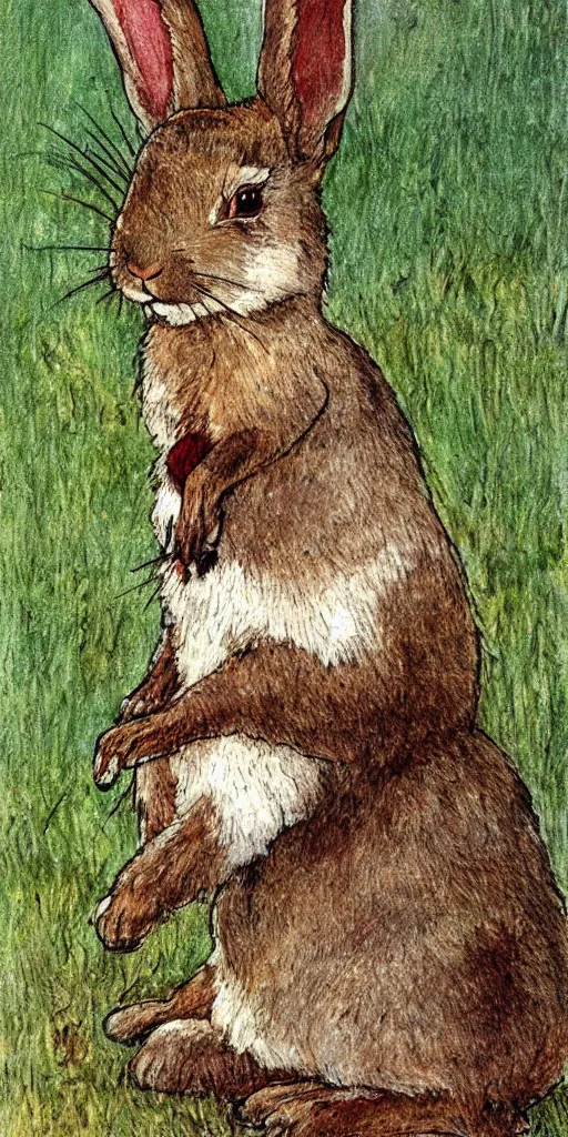 Image similar to a rabbit in the style of carl larsson