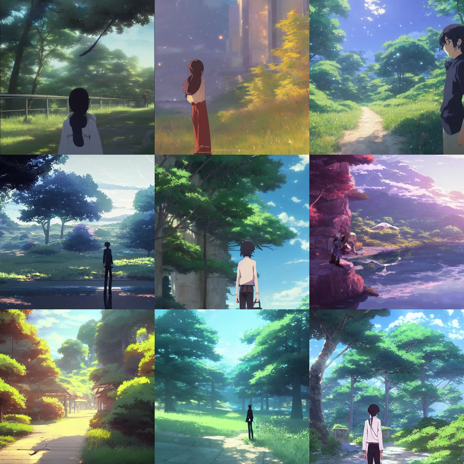 Prompt: a portrait of a character in a scenic environment by makoto shinkai