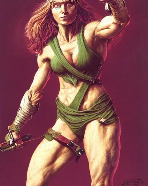 Prompt: a portrait of a fit female warrior by boris valejo and Thomas Cole and Wayne Barlowe