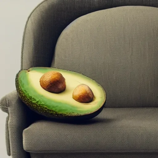 Image similar to an avocado as an arm chair