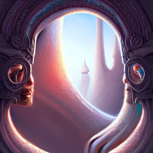 Prompt: tiny humans going into a giant nose , intricate, elegant, highly detailed, centered, digital painting, artstation, concept art, smooth, sharp focus, illustration, artgerm