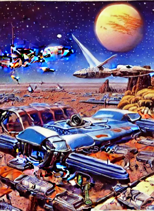 Image similar to photorealistic image of a retro futurism, solarpunk, biopunk, naturecore, by robert mccall