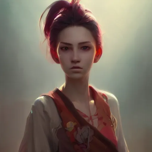 Image similar to a beautiful portrait of a female huggy wuggy from poppy playtime video game, oil painting, Greg Rutkowski, Charlie Bowater, Yuumei, Yanjun Cheng, unreal 5, DAZ, hyperrealistic, octane render, RPG portrait, dynamic lighting, fantasy art, beautiful face