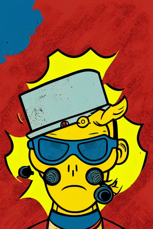 Image similar to fallout 7 6 retro futurist illustration art by butcher billy, sticker, colorful, illustration, highly detailed, simple, smooth and clean vector curves, no jagged lines, vector art, smooth andy warhol style