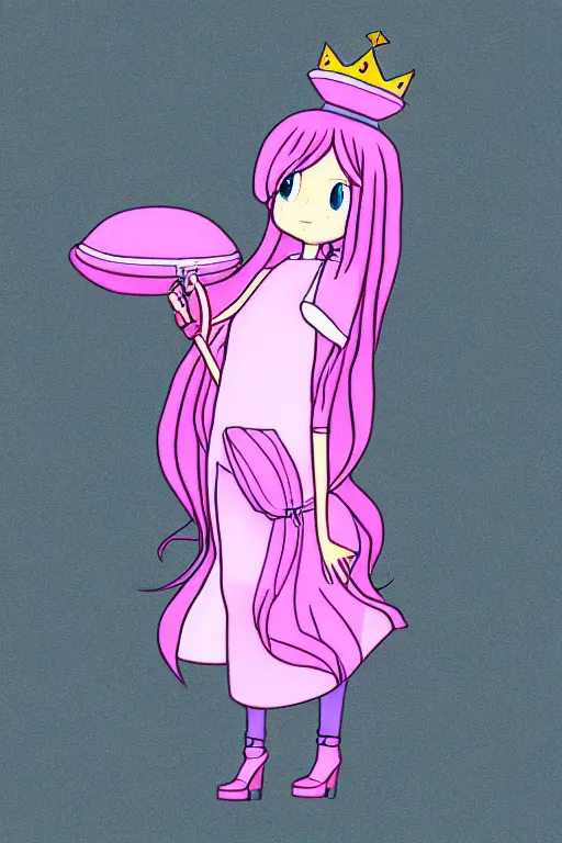 Image similar to princess bubblegum, anime art style