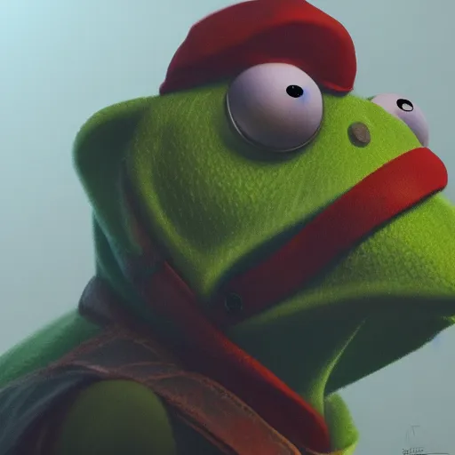 Image similar to Kermit the Frog is Captain America hyperdetailed, artstation, cgsociety, 8k