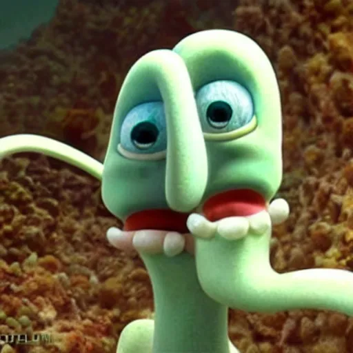 Image similar to squidward in real life, very realistic, very detailed, 4 k, photograph