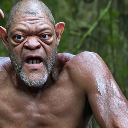 Prompt: Laurence fishburne as gollum