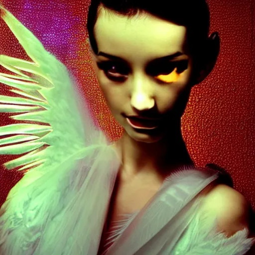 Image similar to scifi ethereal corgi cybernetic angel valentino avant garde fashion, beautiful portrait, cinematic