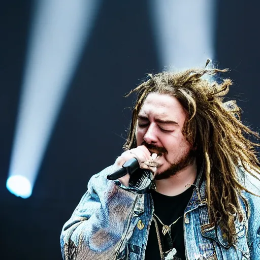 Prompt: post malone, sneezing