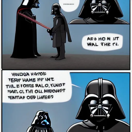 Prompt: darth vader meeting pingu