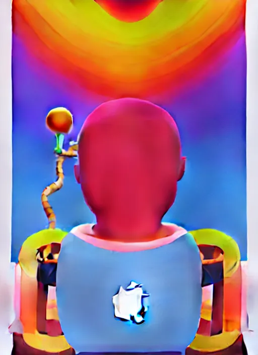 Prompt: macbook by shusei nagaoka, kaws, david rudnick, airbrush on canvas, pastell colours, cell shaded, 8 k