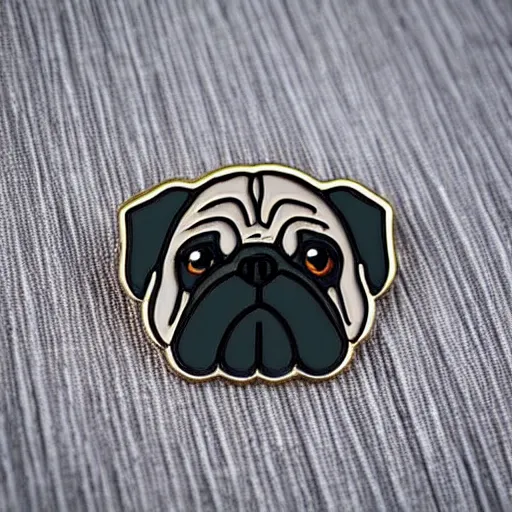 Image similar to cute pug enamel pin design