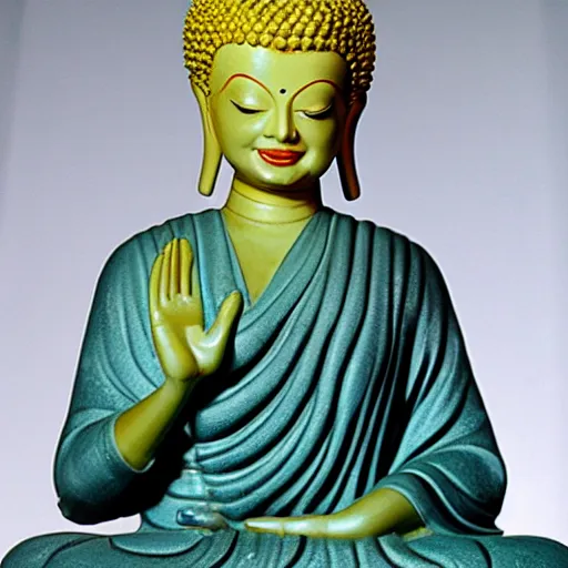 Prompt: Lucille Ball as a Buddha statue