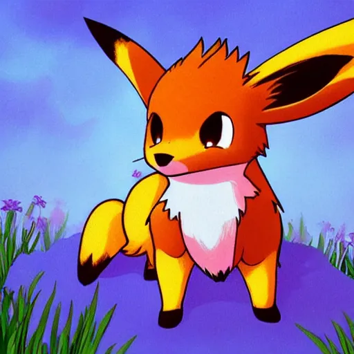 I got bored and made a pre evolution to eevee called Evou, I based it off a  fennec fox and a pomeranian : r/pokemon