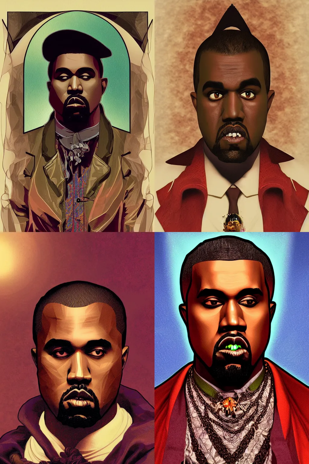 Prompt: 3 d render dracula kanye west from space, alphonse mucha, hyperdetailed, soft lighting