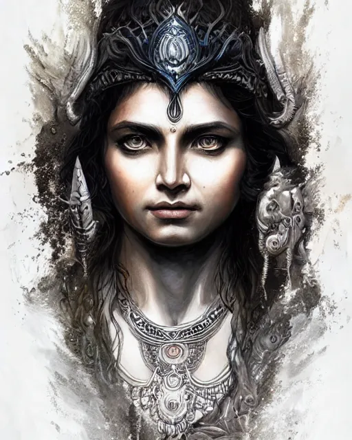 Image similar to shiva, hyper realistic face, beautiful eyes, fantasy art, in the style of greg rutkowski, intricate, hyper detailed, smooth