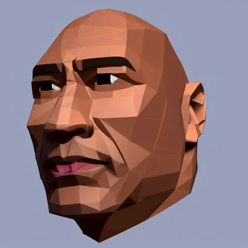 Image similar to Dwayne the rock Johnson in low-poly style