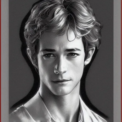 Prompt: amazing lifelike award winning pencil illustration of young Luke Perry 1990s trending on art station artgerm Greg rutkowski alphonse mucha cinematic