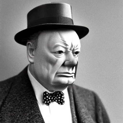 Prompt: origami winston churchill during the blitz