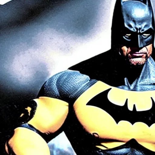 Image similar to Dwayne Johnson as batman