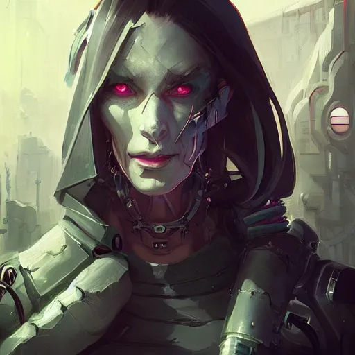 Image similar to portrait of a cybernetic vampire, cyberpunk concept art by pete mohrbacher and artgerm and wlop and greg rutkowski and deathburger, digital art, highly detailed, intricate, sci-fi, sharp focus, Trending on Artstation HQ, deviantart, unreal engine 5, 4K UHD image