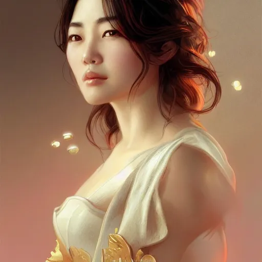 Prompt: ultra realistic illustration of song hye - kyo, intricate, elegant, highly detailed, digital painting, artstation, concept art, smooth, sharp focus, illustration, art by artgerm and greg rutkowski and alphonse mucha